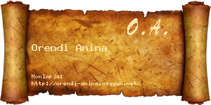 Orendi Anina névjegykártya